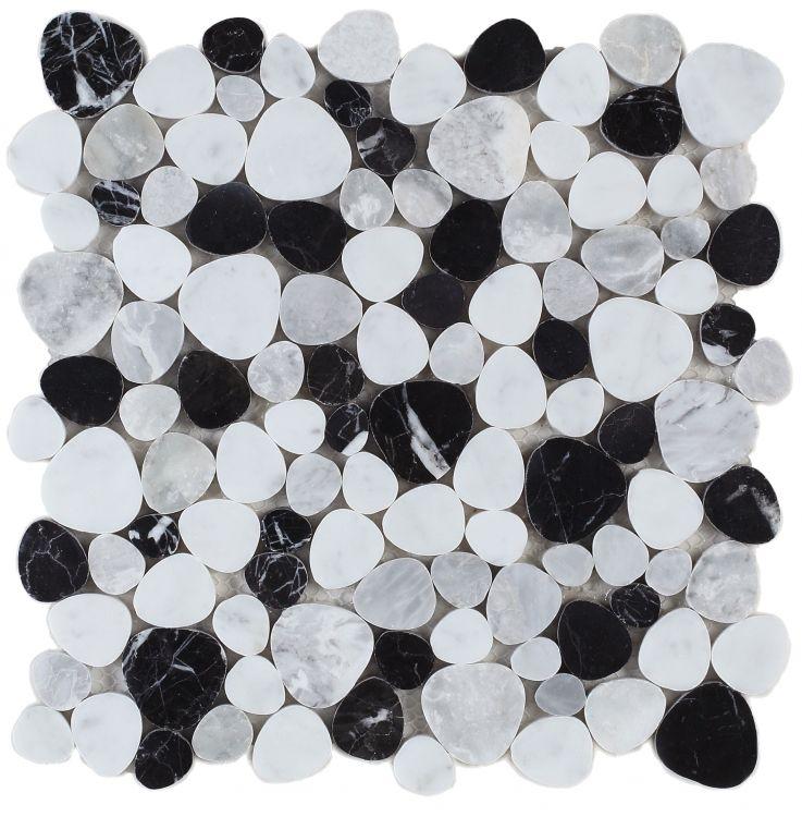 Aphrodite Moonlight Pebble Polished Marble  Mosaic