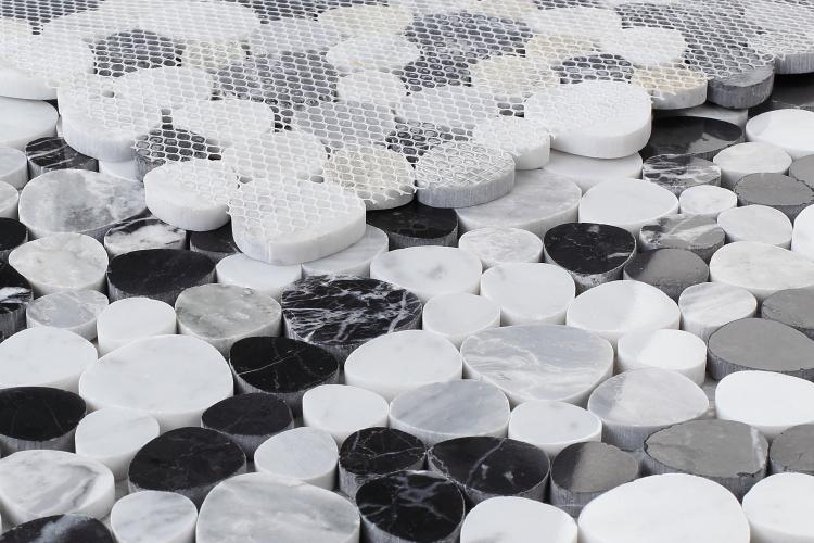 Aphrodite Moonlight Pebble Polished Marble  Mosaic
