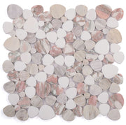 Aphrodite Rose Pebble Polished Marble  Mosaic