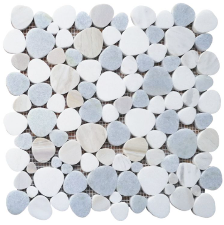 Aphrodite Sky Pebble Polished Marble  Mosaic