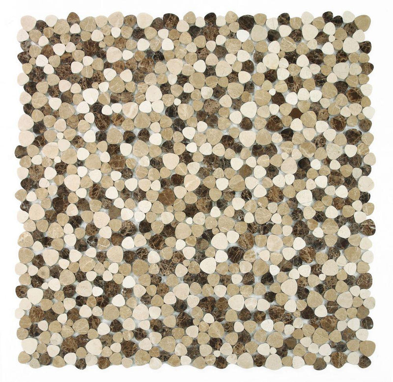Aphrodite Spain Pebble Polished Marble  Mosaic