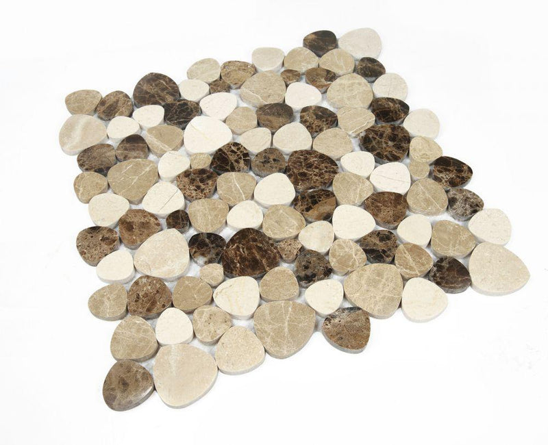 Aphrodite Spain Pebble Polished Marble  Mosaic