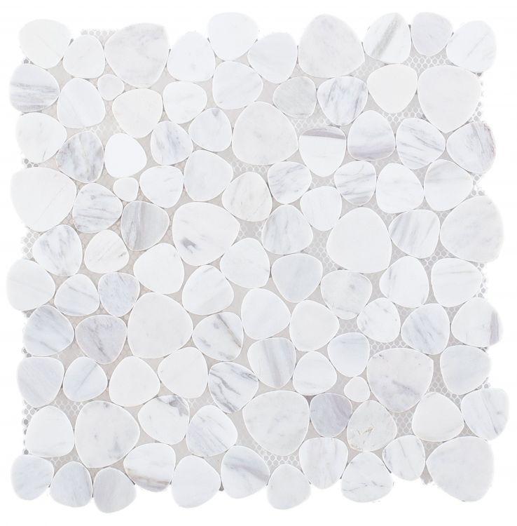 Aphrodite White Pebble Polished Marble  Mosaic