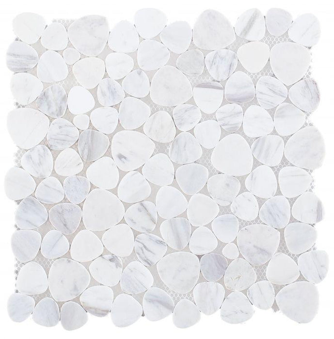 Aphrodite White Pebble Polished Marble  Mosaic