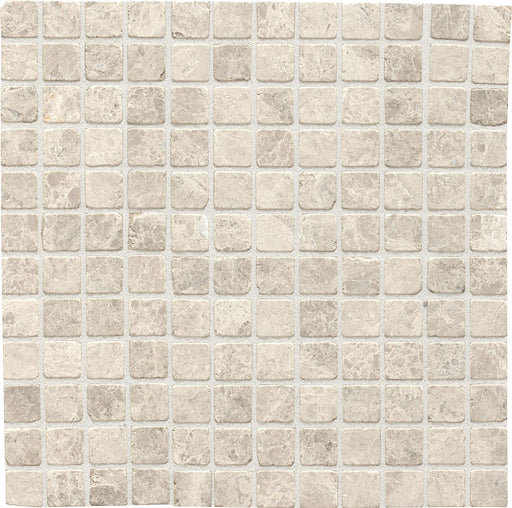 Arctic Gray 1x1 Square Tumbled Limestone  Mosaic