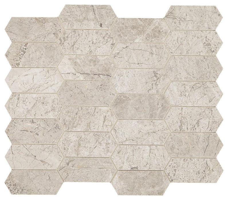 Arctic Gray 2x4 Hexagon Honed Limestone  Mosaic