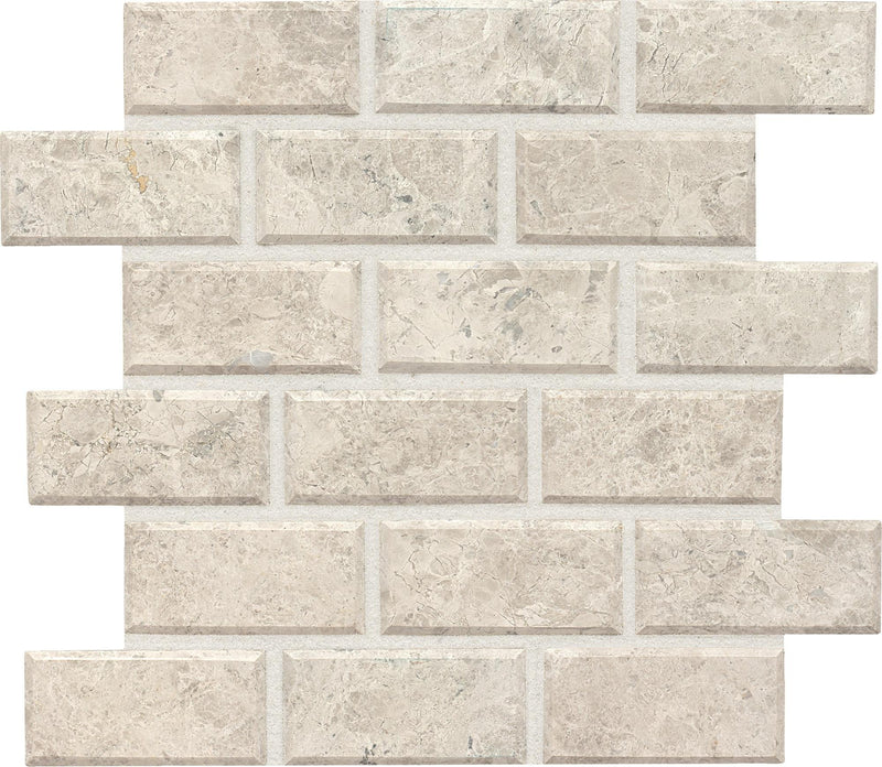 Arctic Gray 2x4 Rectangle Honed Limestone  Mosaic