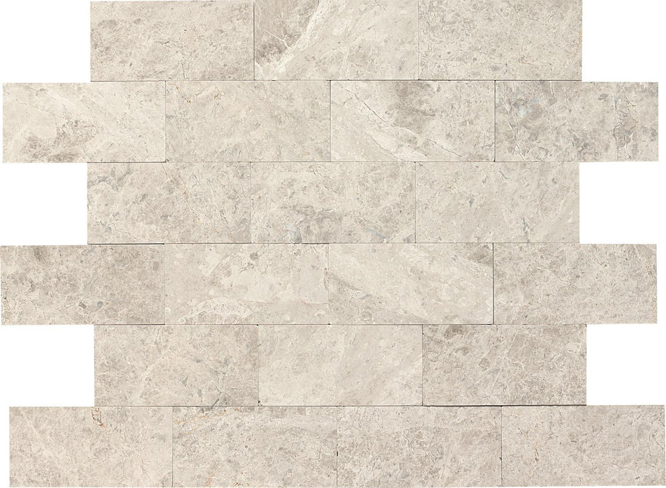 Arctic Gray Limestone Tile 3x6 Honed   3/8 inch