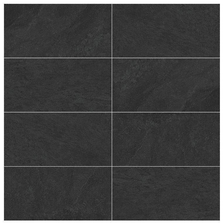 Ardesia Black Matte 12x24 Porcelain  Tile
