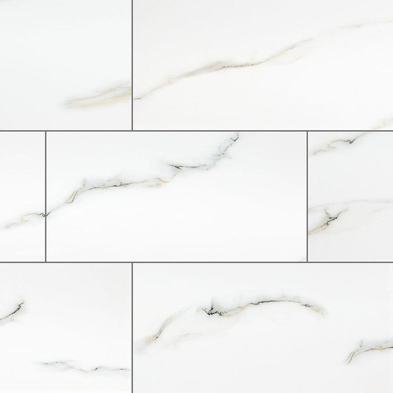 Aria Bianco Polished 12x24 Porcelain  Tile
