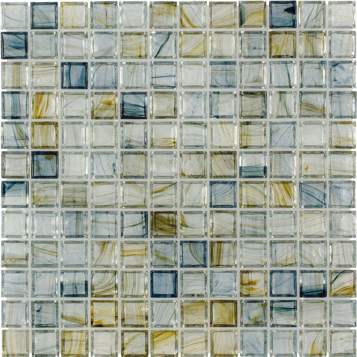 Aries Canal Blue 1x1 Square  Glass  Mosaic