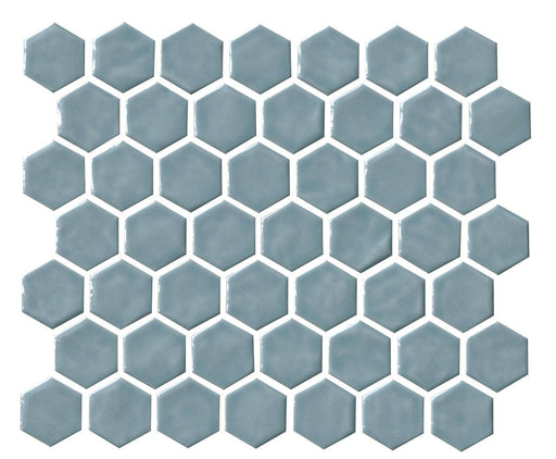 Artezen Classic Blue 1.5x1.5 Hexagon Glossy Ceramic  Mosaic