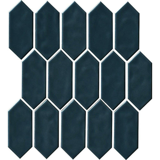 Artezen Deep Blue 2x5 Picket Glossy Ceramic  Mosaic