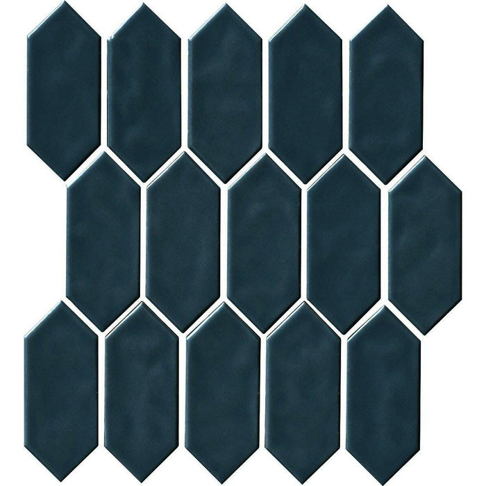 Artezen Deep Blue 2x5 Picket Glossy Ceramic  Mosaic