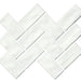 Artezen Elegant White 2x4 Herringbone Glossy Ceramic  Mosaic