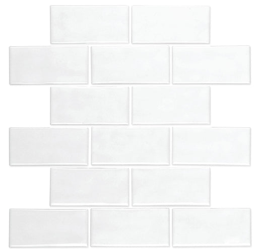 Artezen Elegant White 2x4 Rectangle Glossy Ceramic  Mosaic