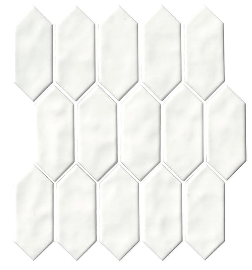 Artezen Elegant White 2x5 Picket Glossy Ceramic  Mosaic