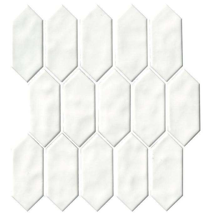 Artezen Elegant White 2x5 Picket Glossy Ceramic  Mosaic