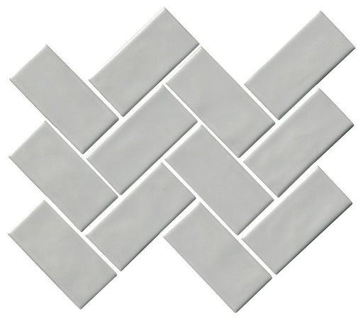 Artezen Ideal Gray 2x4 Herringbone Glossy Ceramic  Mosaic