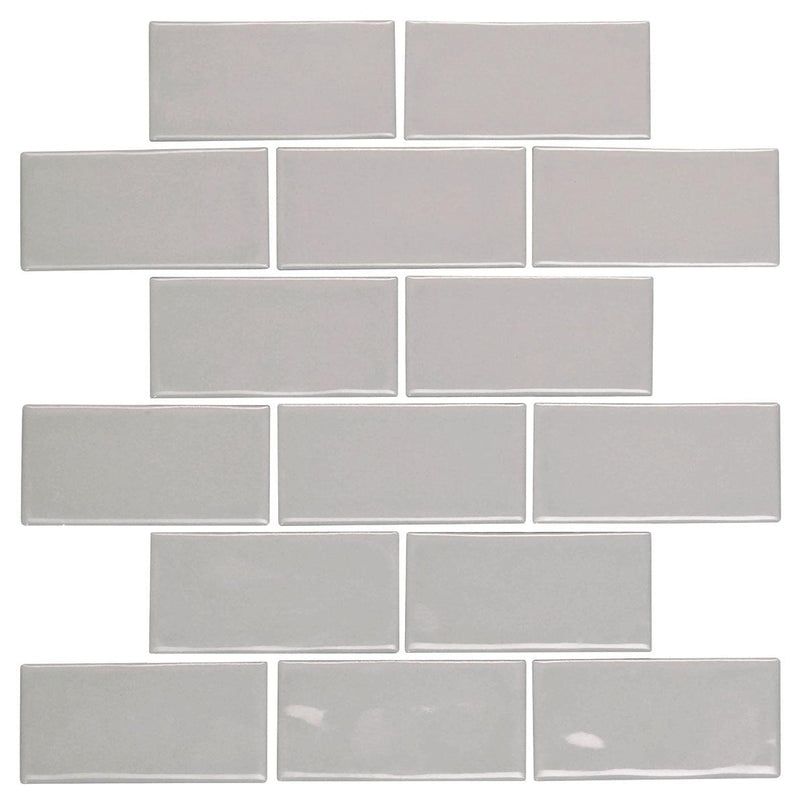 Artezen Ideal Gray 2x4 Rectangle Glossy Ceramic  Mosaic