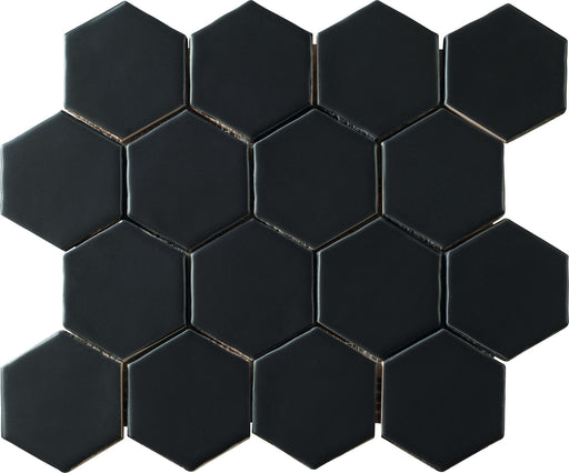 Artistic Reflections Onyx 3x3 Hexagon Matte Ceramic  Mosaic