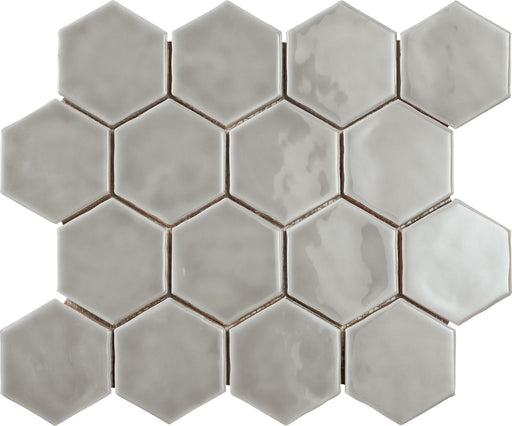 Artistic Reflections Rain 3x3 Hexagon Glossy Ceramic  Mosaic