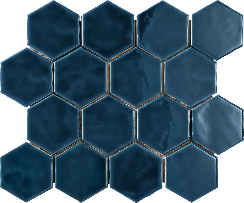 Artistic Reflections Twilight 3x3 Hexagon Glossy Ceramic  Mosaic