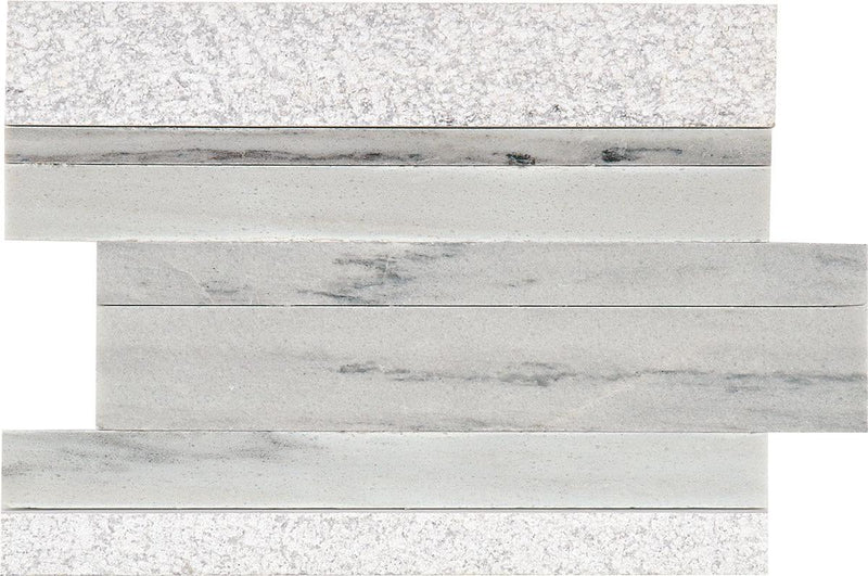 Ascend Stone Candid Heather Stacked Honed, Bush Hammered, Sandblasted Marble  Mosaic