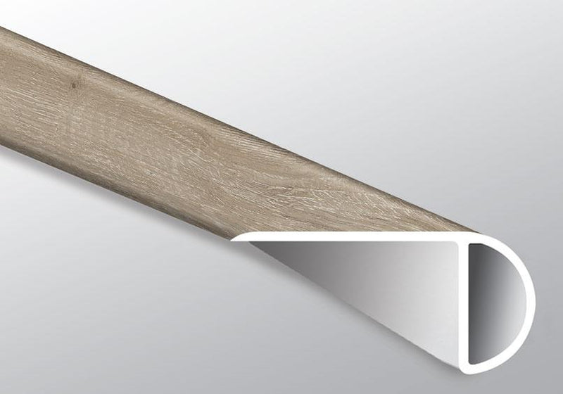 Ashton York Gray 2.23x94   Luxury Vinyl Overlap Stair Nose