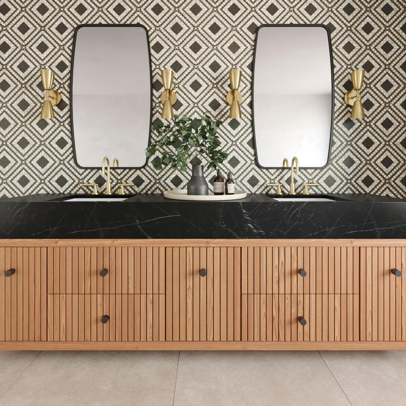 Atrium Myra Beige Basalt Square, Pennyround, Triangle, Rectangle Honed Marble  Mosaic