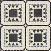 Atrium Nero Marquina Bardiglio Myra Beige Square, Pennyround, Triangle, Rectangle Honed Marble  Mosaic