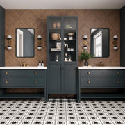Atrium Nero Marquina Bardiglio Myra Beige Square, Pennyround, Triangle, Rectangle Honed Marble  Mosaic