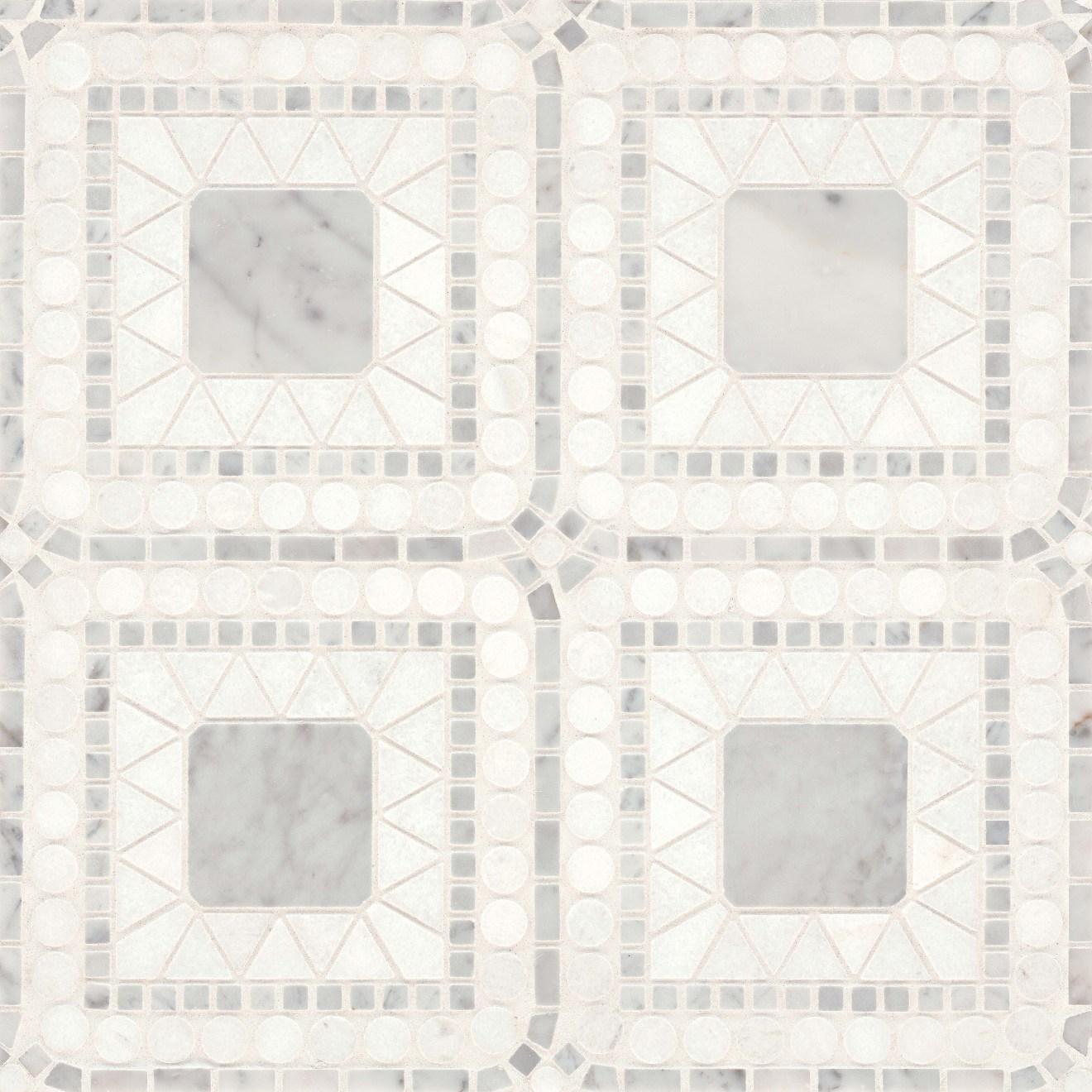 Monarch White Thassos With Carrara Marble Tile