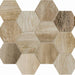 Barn Wood Beige 4x5 Hexagon Matte Porcelain  Mosaic