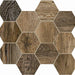 Barn Wood Brown 4x5 Hexagon Matte Porcelain  Mosaic