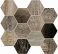 Barn Wood Grey 4x5 Hexagon Matte Porcelain  Mosaic
