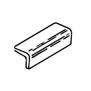 Baseline Tender Gray Matte 2x6 Ceramic Surface Cap