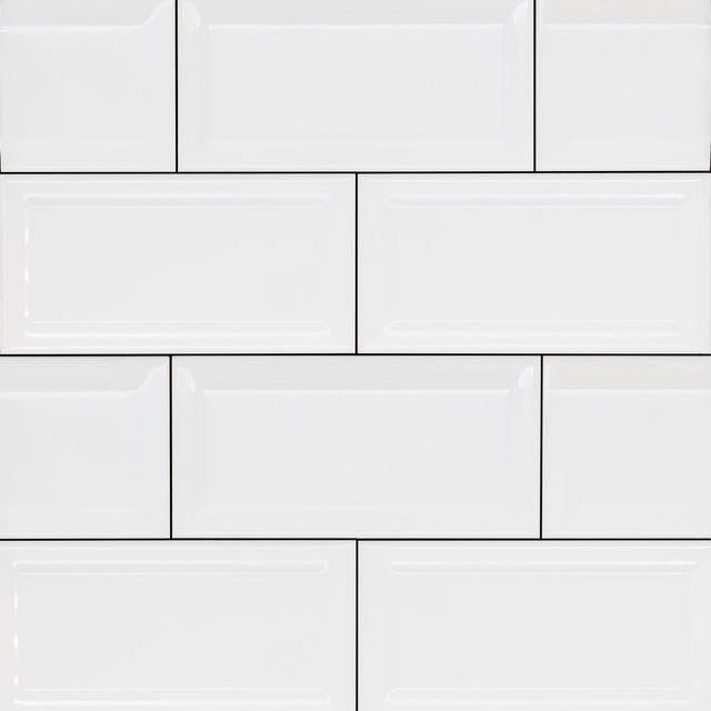 Basics White Glossy 3x6 Ceramic  Tile