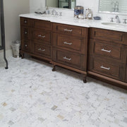 Bianco Basketweave Polished Marble  Mosaic