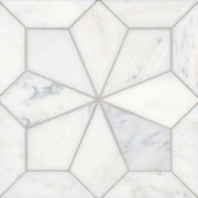 Blomma Bianco Flower Honed Marble  Mosaic