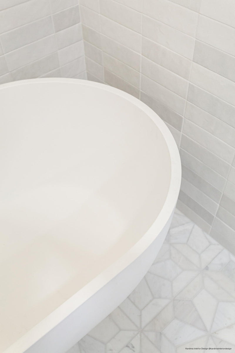 Blomma Bianco Flower Honed Marble  Mosaic