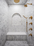 Blomma Bianco Flower Honed Marble  Mosaic