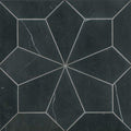 Blomma Nero Flower Honed Marble  Mosaic