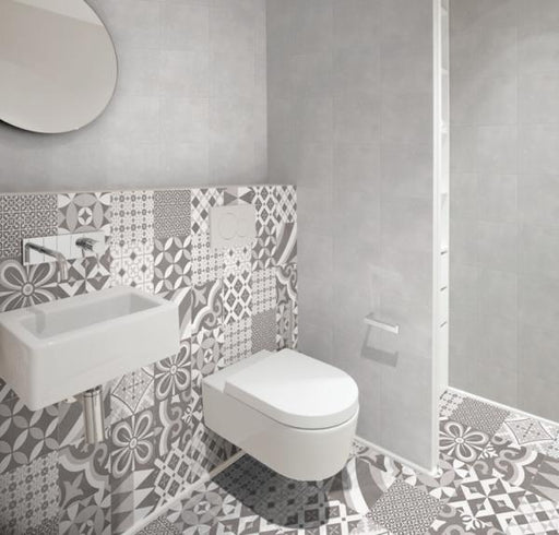 Bouquet Gray 9.25x9.25 Porcelain  Tile