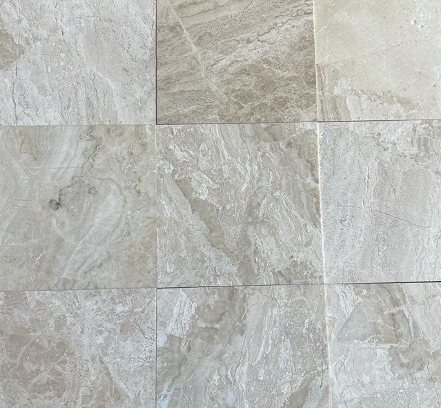 Breccia Bianco Marble Tile 8x8 Brushed