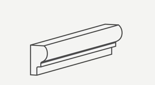 Breccia Bianco Marble Trim 2.5x12 Polished     Single-Step Chair Rail