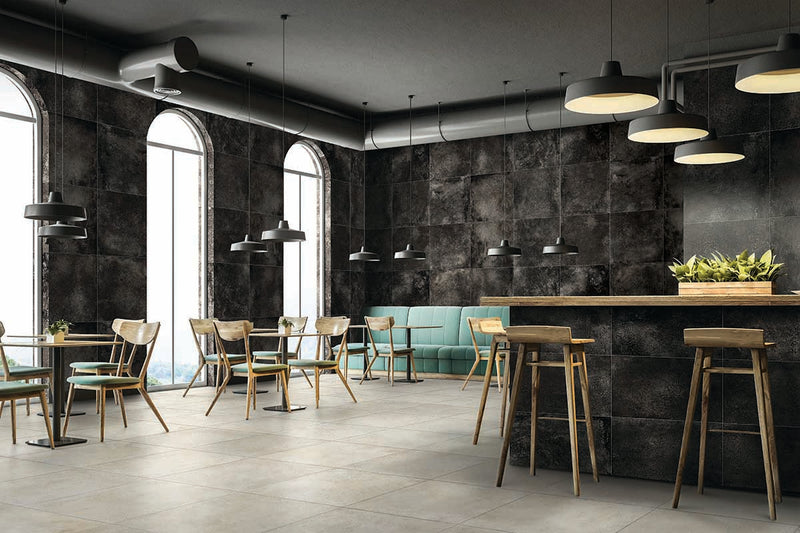 Brooklyn Cemento Black Honed 12x24 Porcelain  Tile