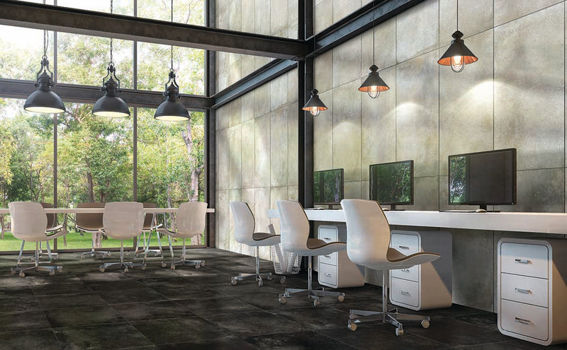 Brooklyn Cemento Black Honed 24x48 Porcelain  Tile