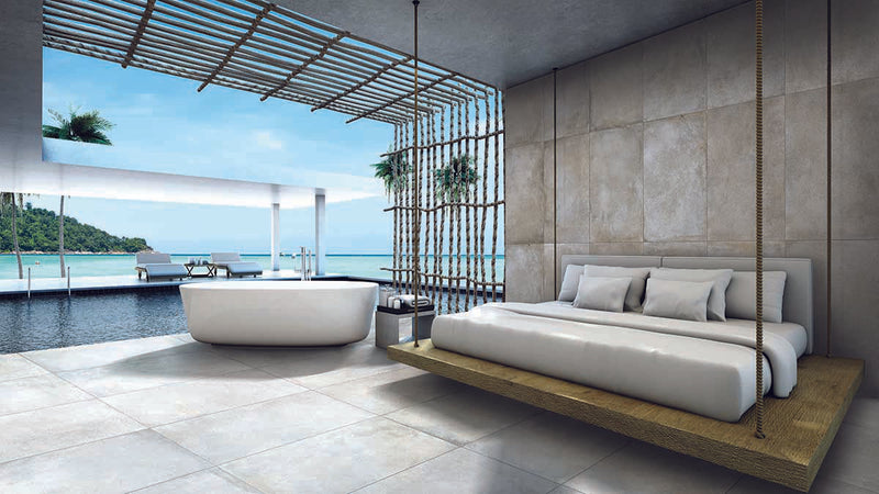 Brooklyn Cemento Greige Honed 24x24 Porcelain  Tile