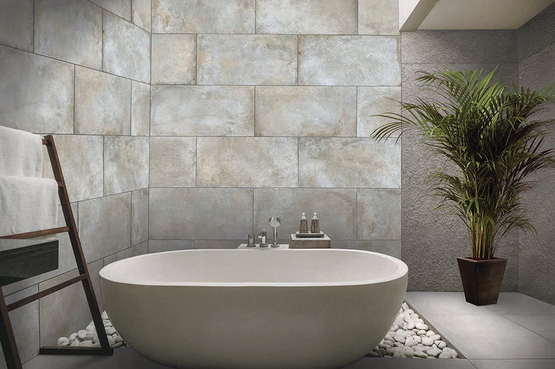 Brooklyn Cemento Greige Textured 24x48 Porcelain  Tile